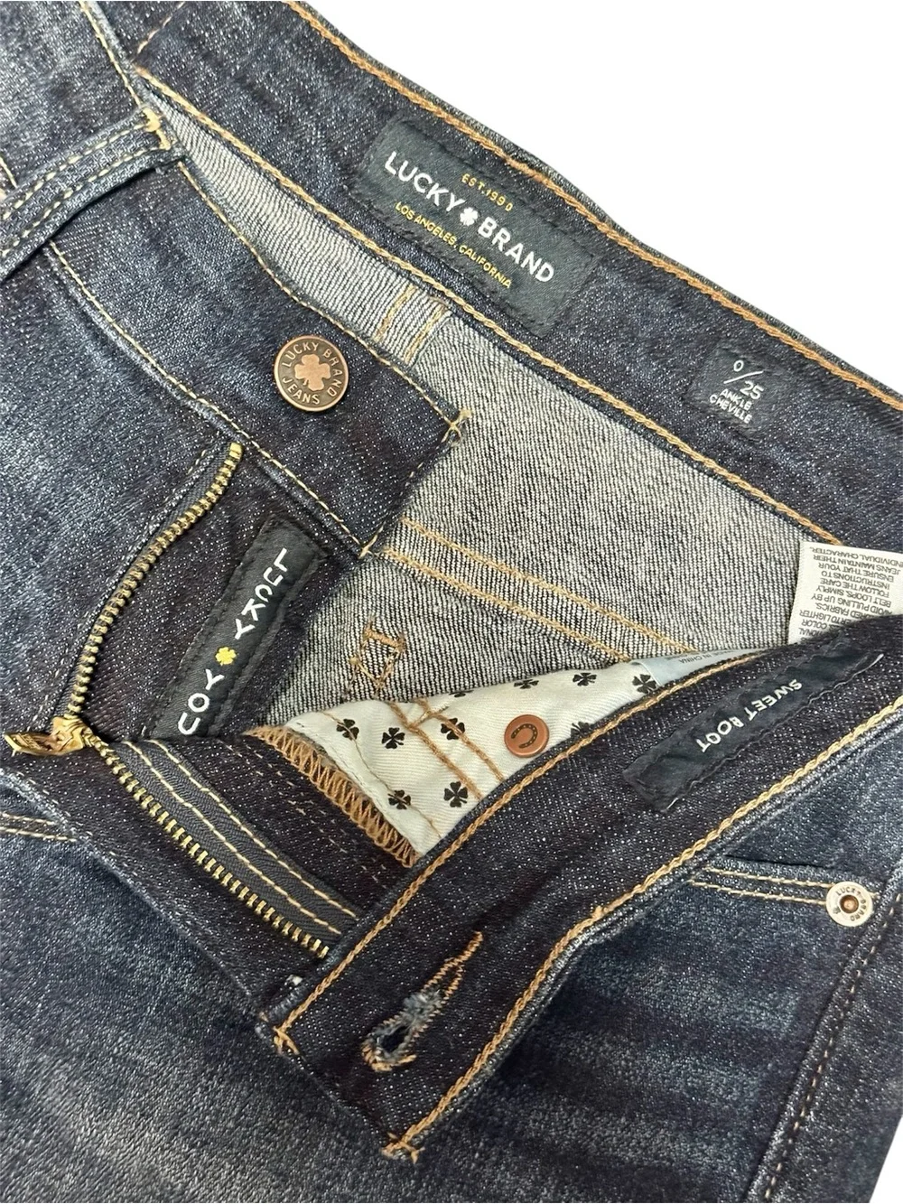 Lucky Brand Sweet Boot Cut Jeans Size 25 Medium Wash Stretch Denim - Picture 3 of 5
